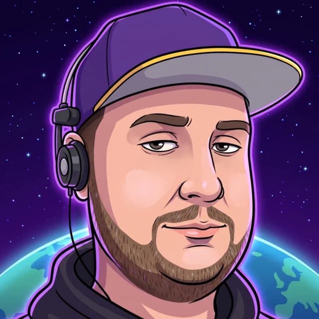 Cartoon portrait of Dmytro Bielienov