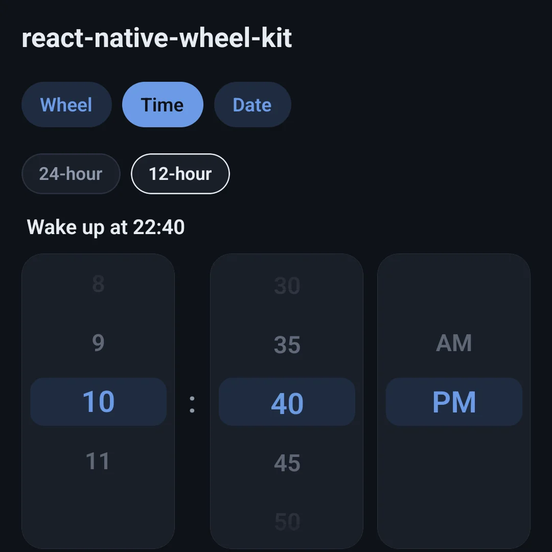 A 12-hour TimePicker